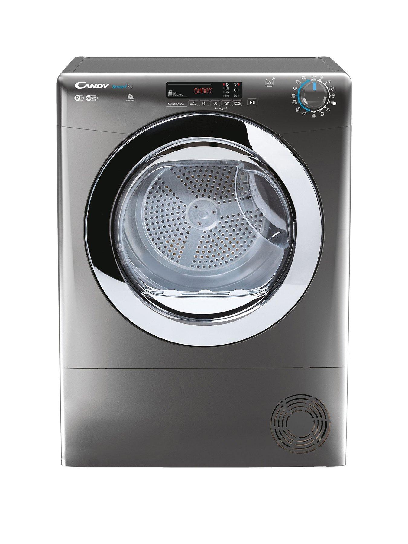 Product photograph of Candy Smart Pro Csoe C9dcrg 9kg Condenser Tumble Dryer With Wi-fi Connectivity - Graphite from very.co.uk