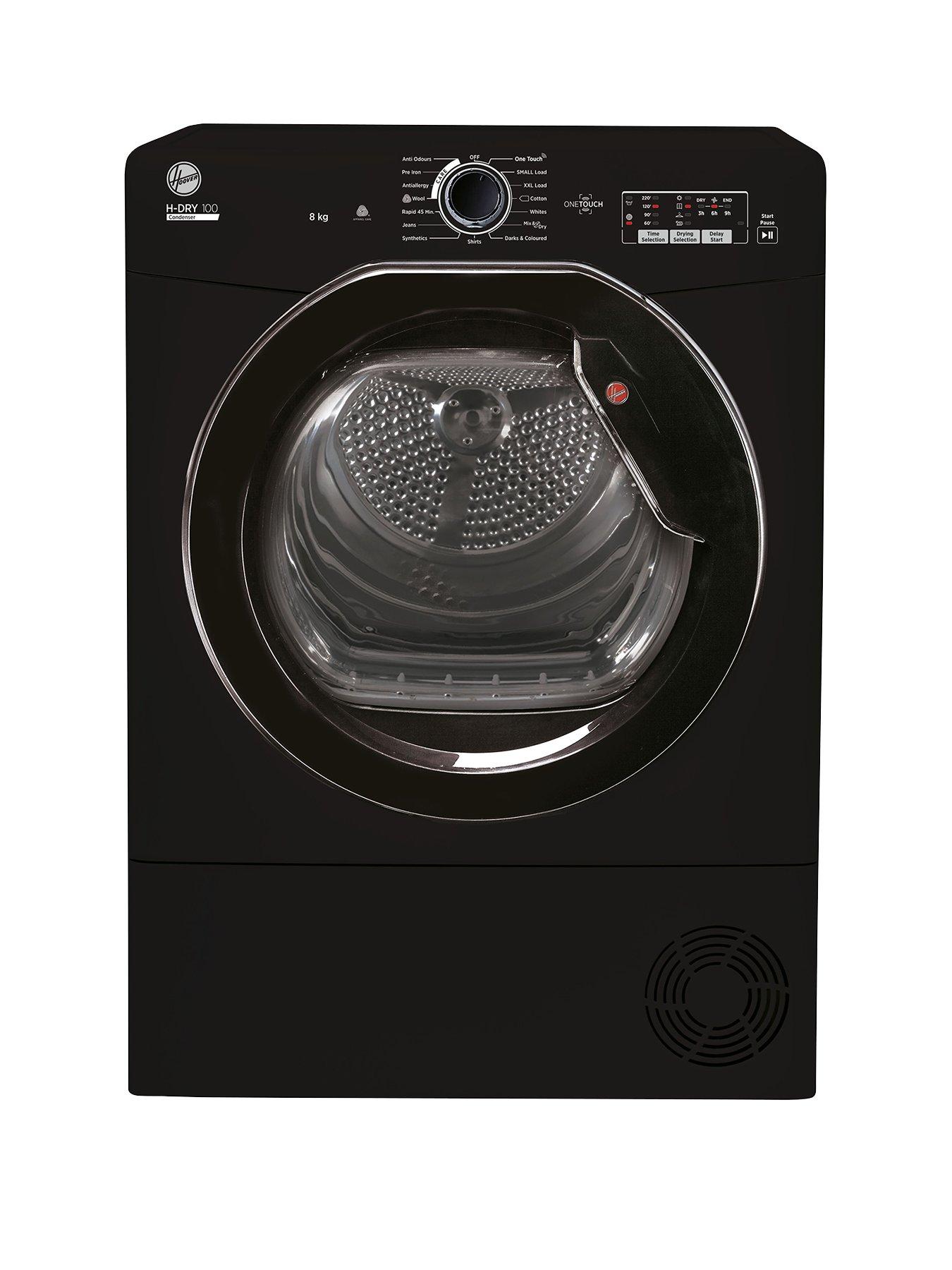 Product photograph of Hoover H-dry 100 Hlec8lgb 8kg Load Condenser Tumble Dryer - Black from very.co.uk