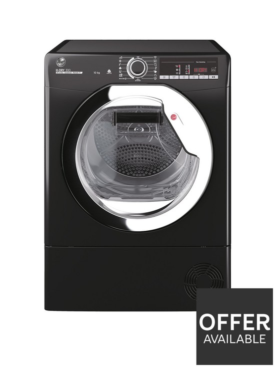 front image of hoover-h-dry-300-hle-c10tceb-10kg-condenser-tumble-dryer-with-wi-fi-connectivity-black