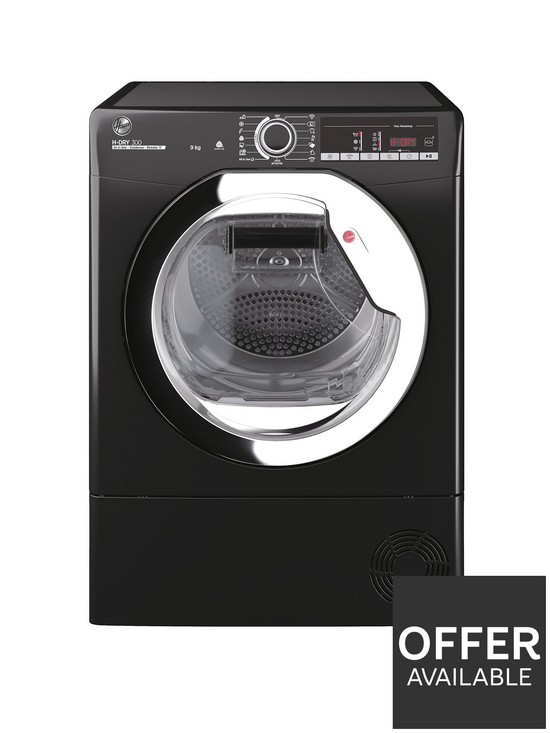 front image of hoover-h-dry-300-hle-c9tceb-80-9kg-condenser-tumble-dryernbspwith-wi-fi-connectivity-black