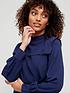  image of v-by-very-square-bib-detail-blouse-navy