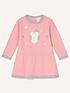  image of monsoon-baby-girls-sew-owl-knitted-dress-pink