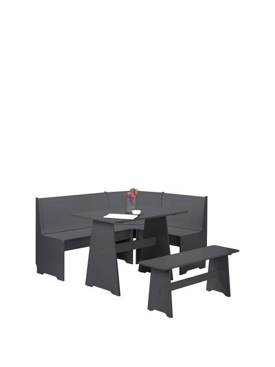 front image of julian-bowen-newport-corner-dining-set-with-storage-bench-anthracite