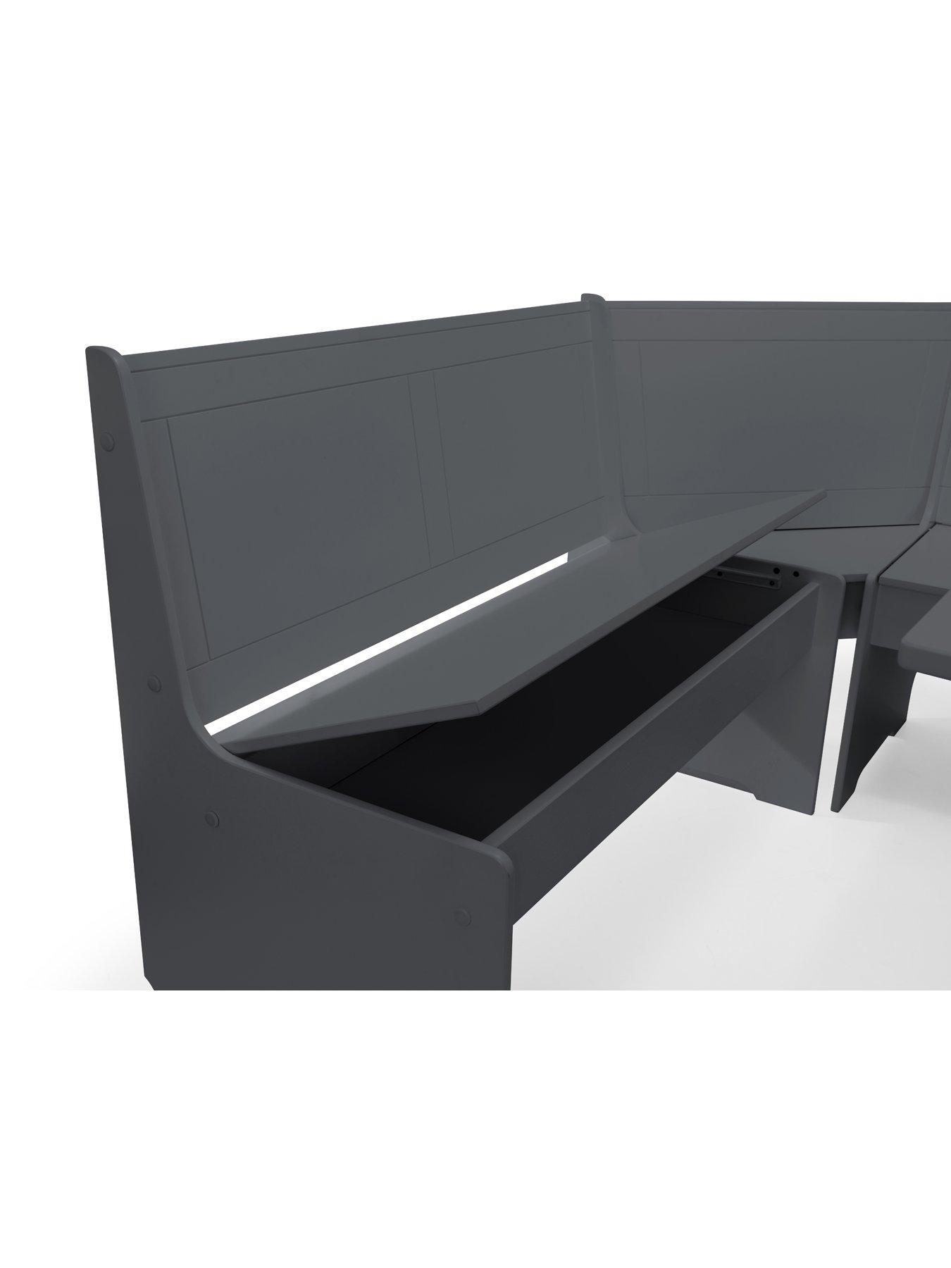 Image 3 of 5 of Julian Bowen Newport 109 cm&nbsp;Dining Table + Bench and&nbsp;Corner Storage Bench&nbsp;- Anthracite