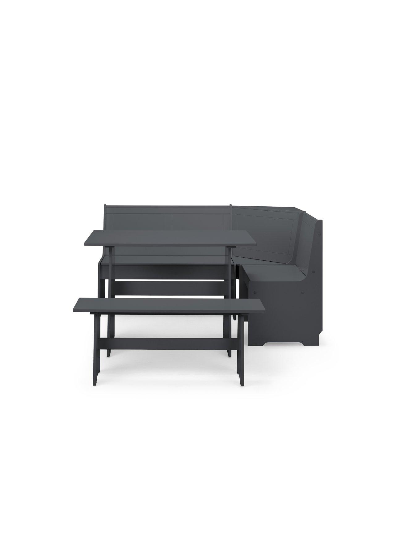 Image 5 of 5 of Julian Bowen Newport 109 cm&nbsp;Dining Table + Bench and&nbsp;Corner Storage Bench&nbsp;- Anthracite