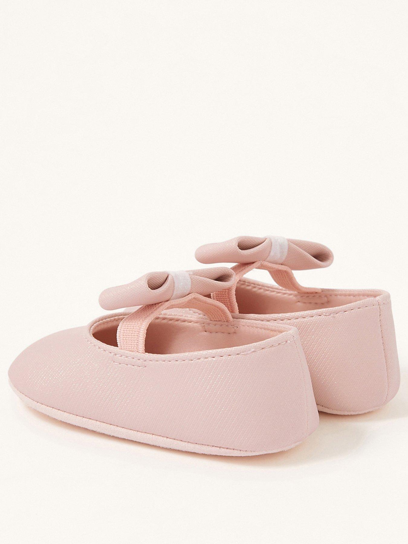 Monsoon Baby Girls Shimmer Bow Booties Pink very.co.uk