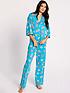 chelsea-peers-nyc-tea-and-books-boxy-button-up-pj-set-tealfront