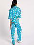 chelsea-peers-nyc-tea-and-books-boxy-button-up-pj-set-tealstillFront