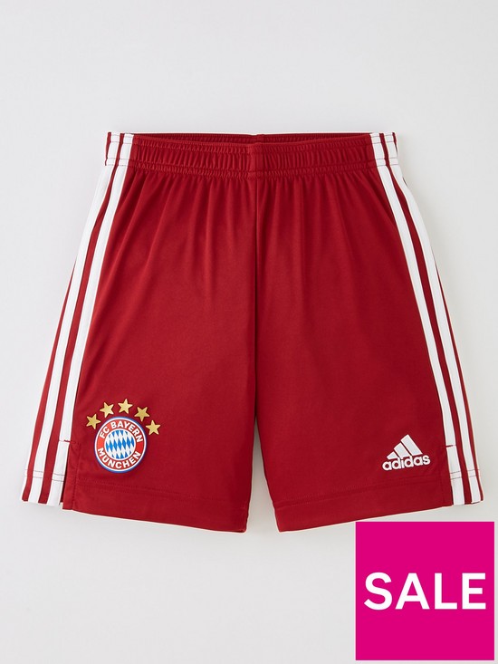 front image of adidas-bayern-munich-youth-home-2122-shorts-red