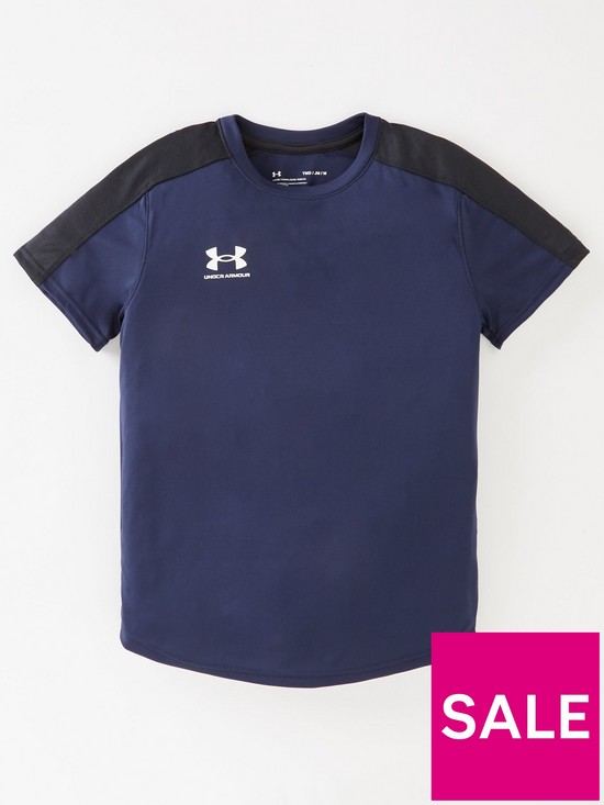 front image of under-armour-challenger-training-t-shirt-navy