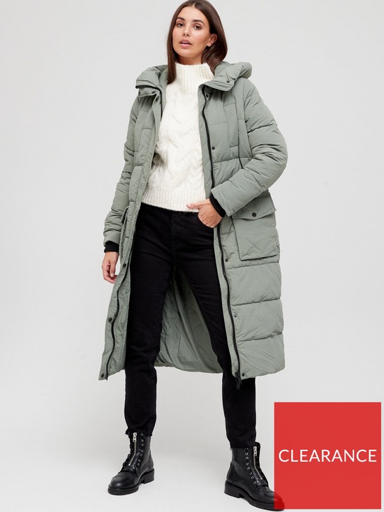 front image of v-by-very-longlinenbsppadded-coat-with-sorona-paddingnbsp--sage