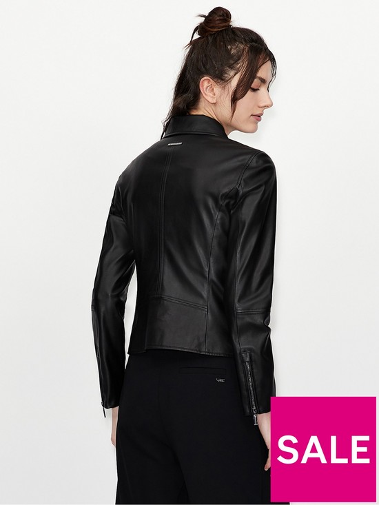 stillFront image of armani-exchange-leather-biker-jacket-black