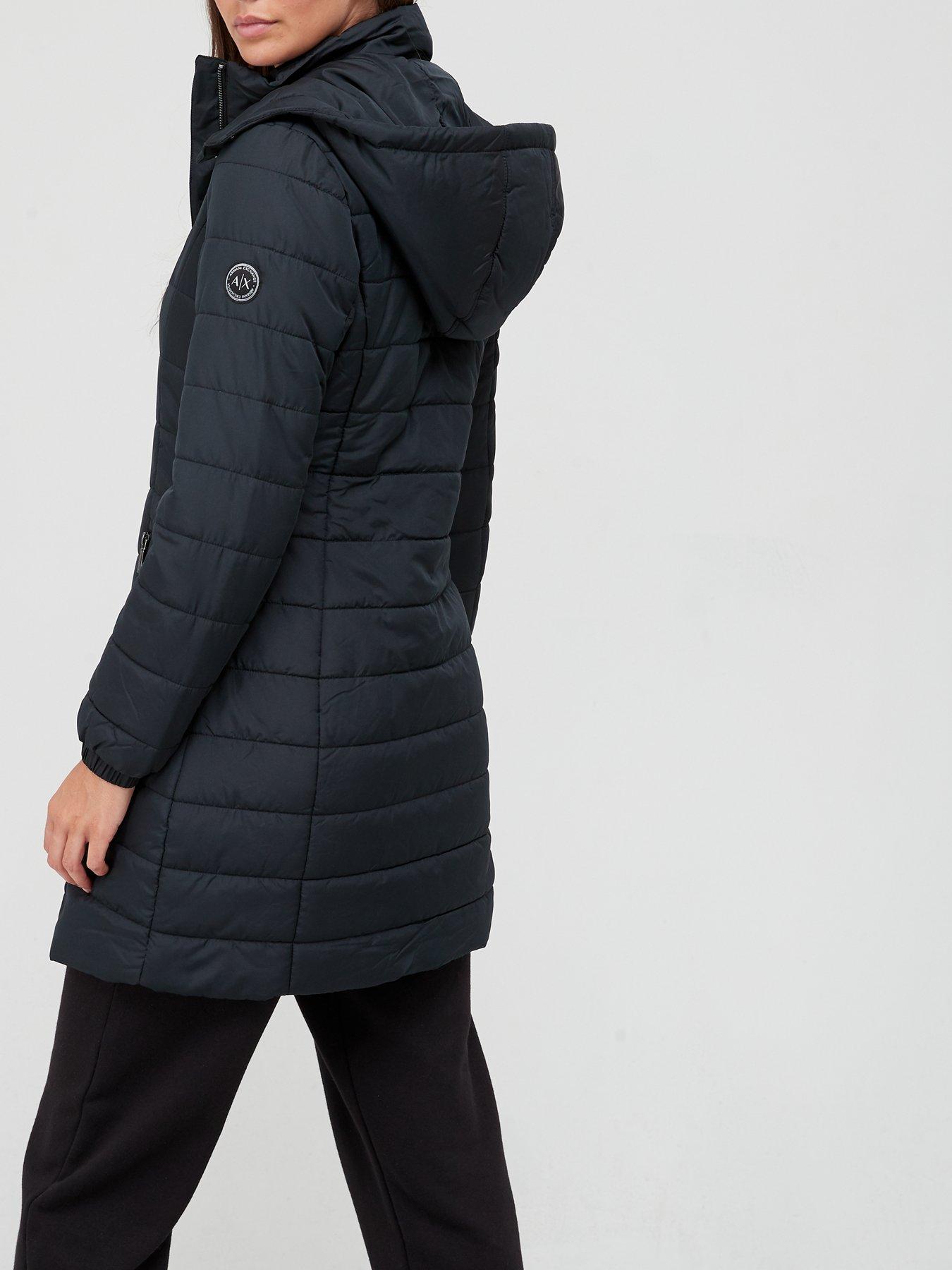 armani exchange longline padded jacket