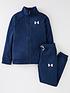  image of under-armour-childrens-knit-tracksuit-navywhite