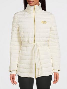 love moschino belted padded jacket - white