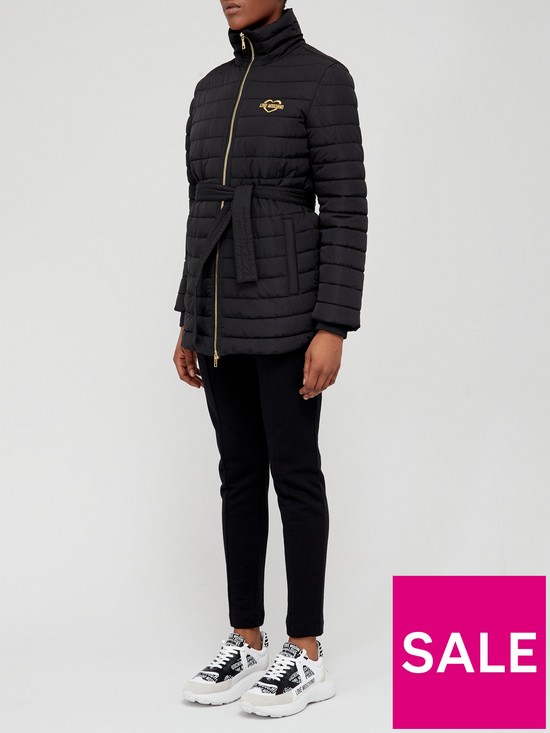 front image of love-moschino-belted-padded-jacket-black