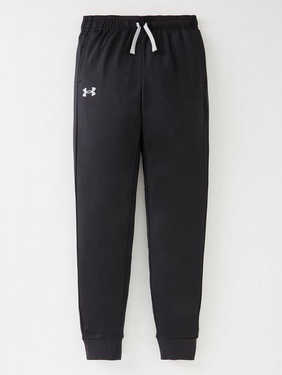 front image of under-armour-brawler-20-tapered-pants-blackgrey