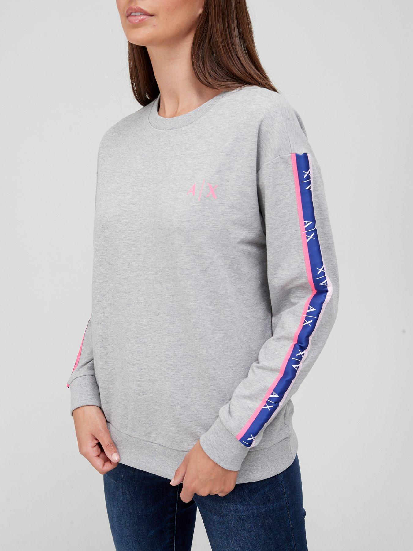 Women Branded Tape Arm Sweater - Grey