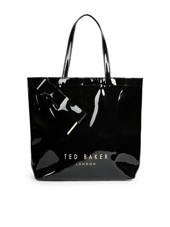 front image of ted-baker-nicon-knot-bow-large-icon-shopper-black