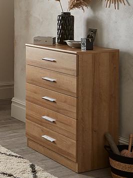 Product photograph of Everyday Panama 5 Drawer Chest - Fsc Reg Certified from very.co.uk