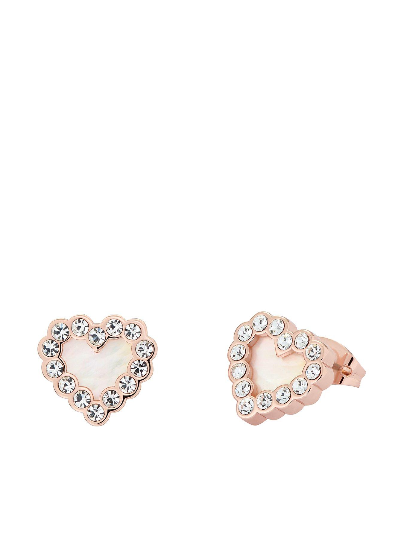 Jewellery & watches Pearly Heart Stud Earring - Rose Gold