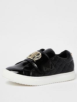 river-island-girls-quilted-pu-trainers-black