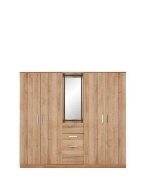 everyday-panama-4-door-4-drawer-combi-fitment-wardrobe-with-mirror
