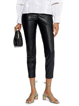 ted baker vllada faux leather legging trouser - black, black, size 4=14, women