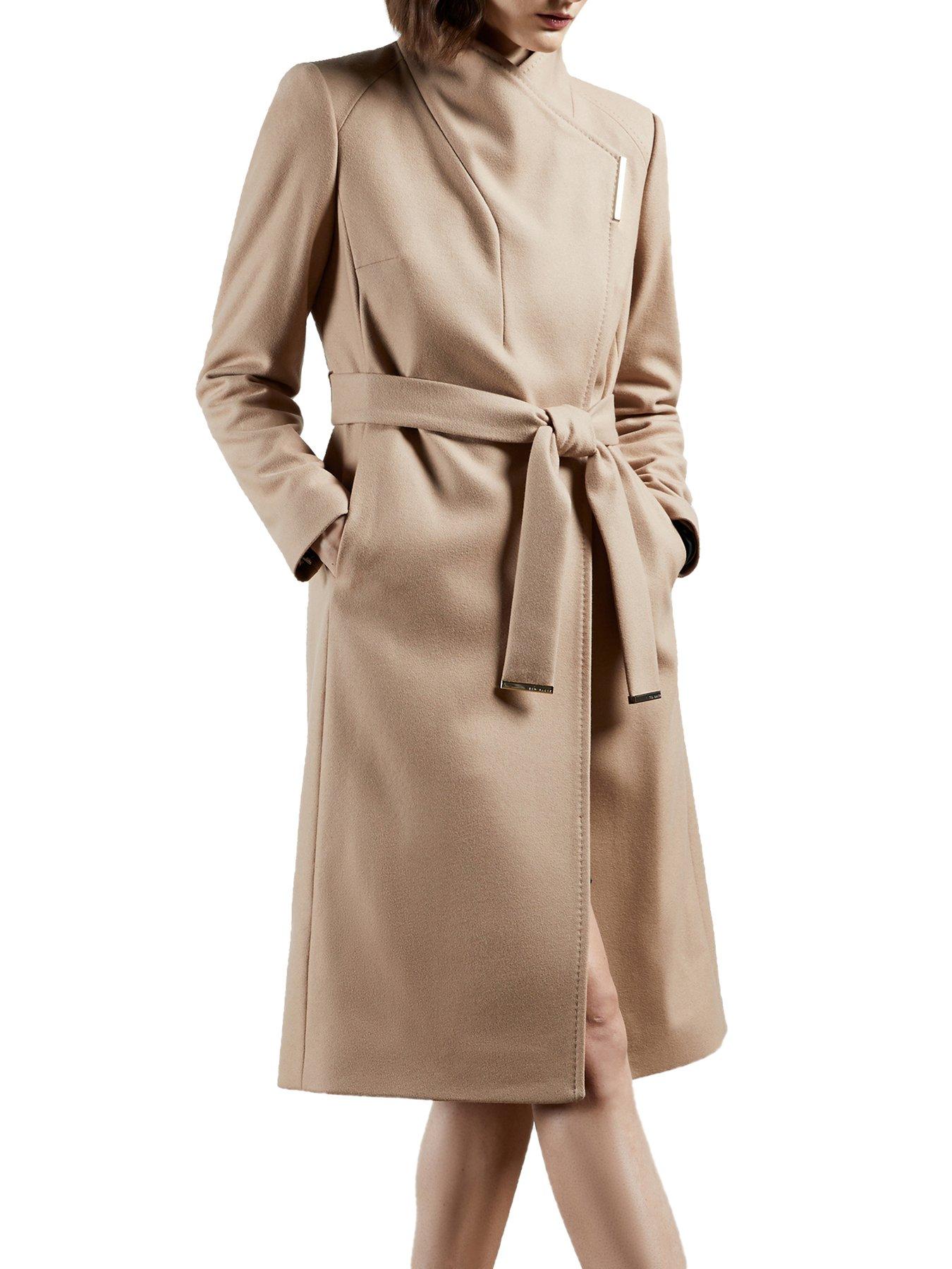 Midi wool wrap coat sale