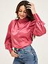  image of michelle-keegan-satin-high-neck-blouse-pink