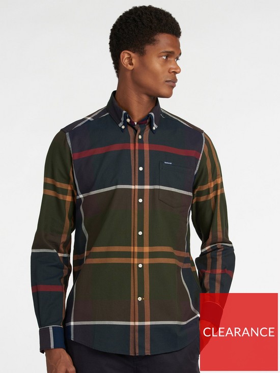 front image of barbour-dunoon-tailored-shirt-green