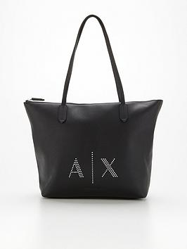 armani-exchange-glitter-logo-shopper-black