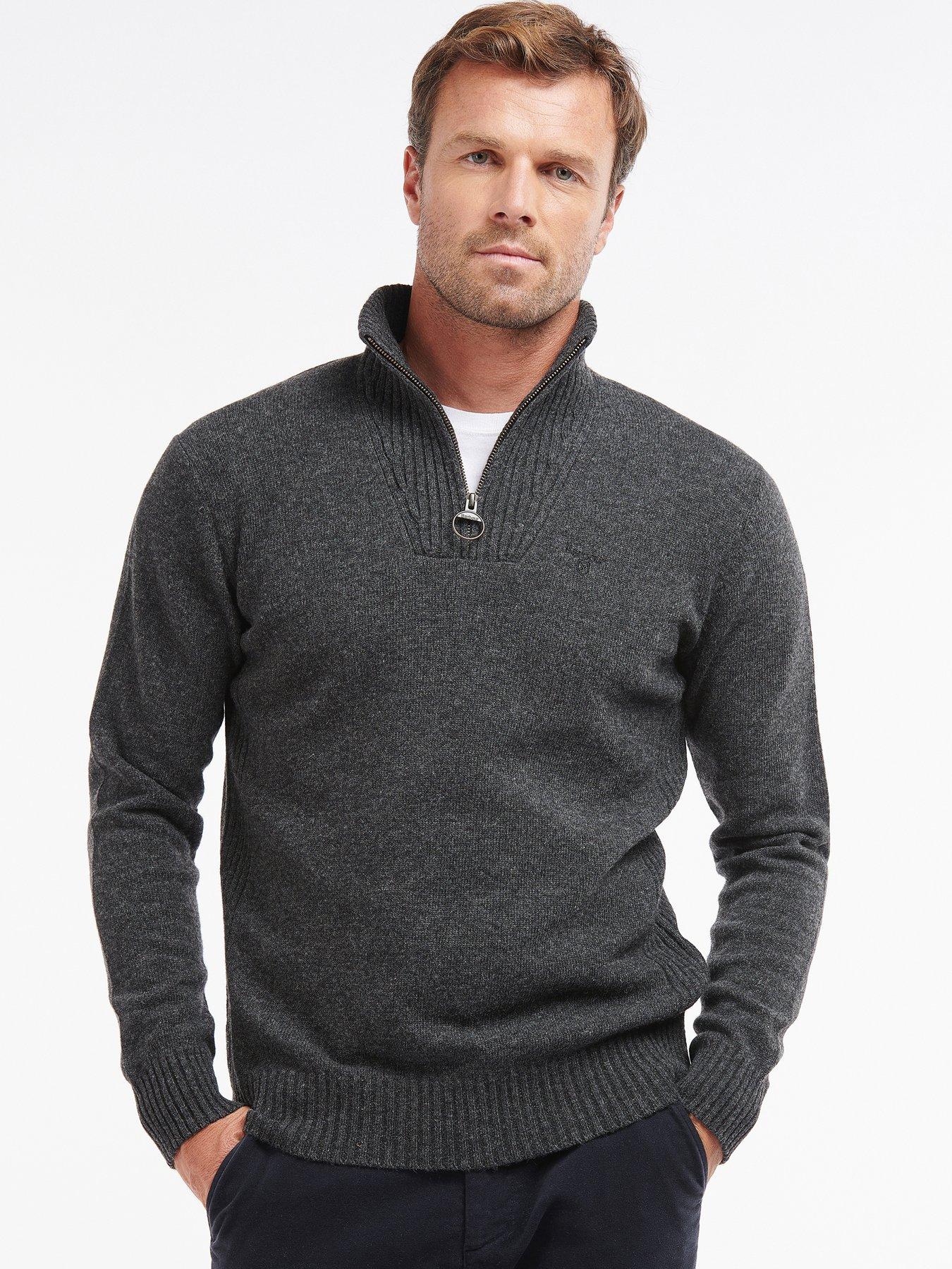 Barbour Essential Lambswool Half Zip - Charcoal