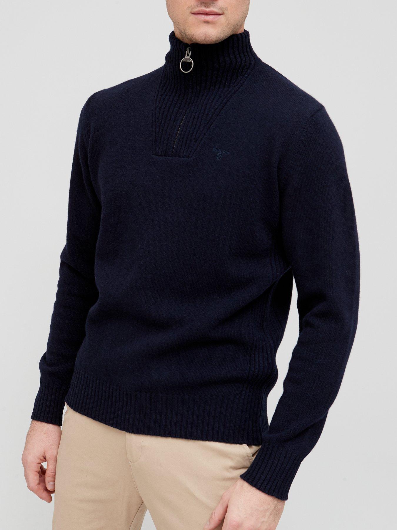 Image 1 of 4 of Barbour Essential Lambswool Half Zip - Navy