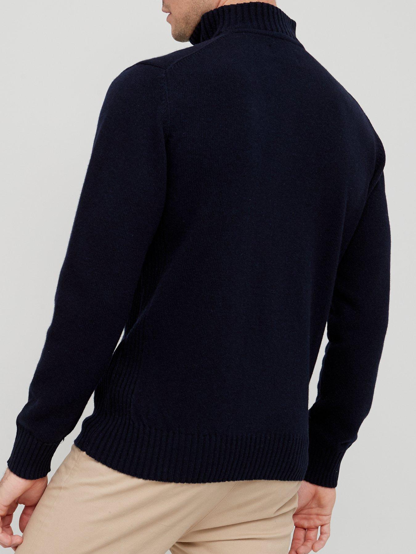 Image 2 of 4 of Barbour Essential Lambswool Half Zip - Navy