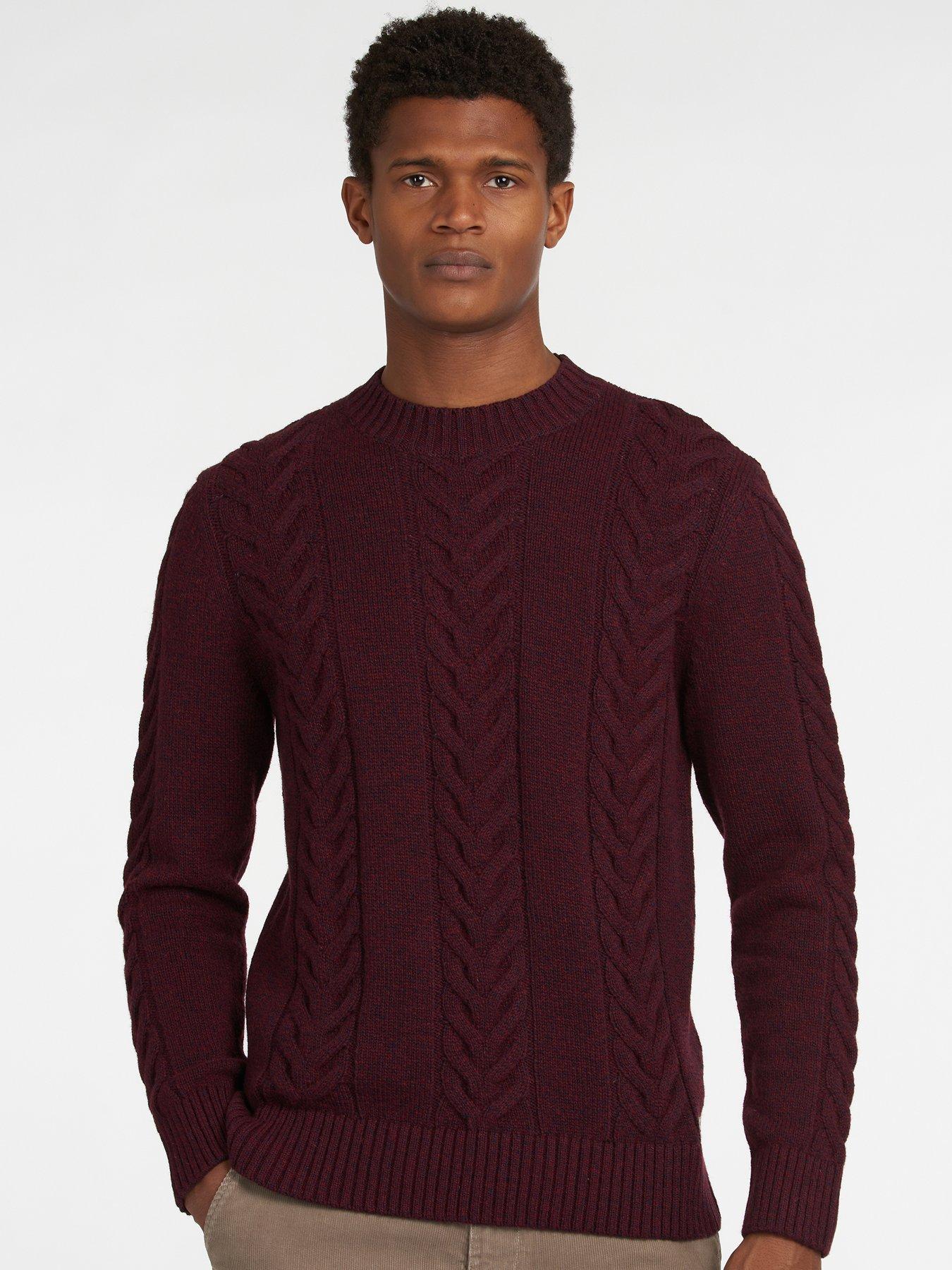 Barbour cable sale knit jumper mens