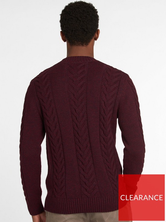 stillFront image of barbour-essential-cable-knit-jumper-ruby