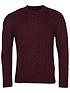  image of barbour-essential-cable-knit-jumper-ruby