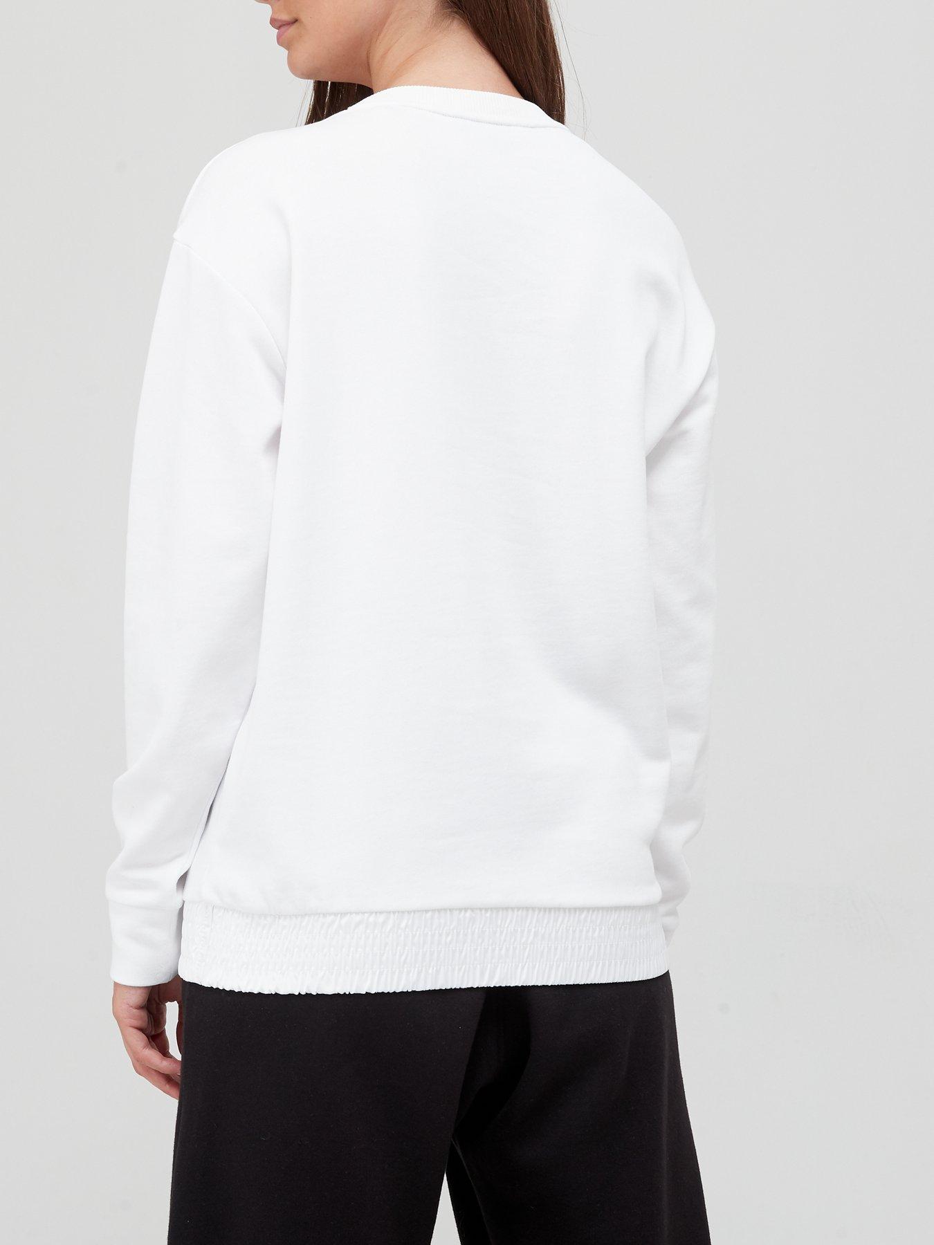 Women Organic Cotton Logo Front Sweater - White