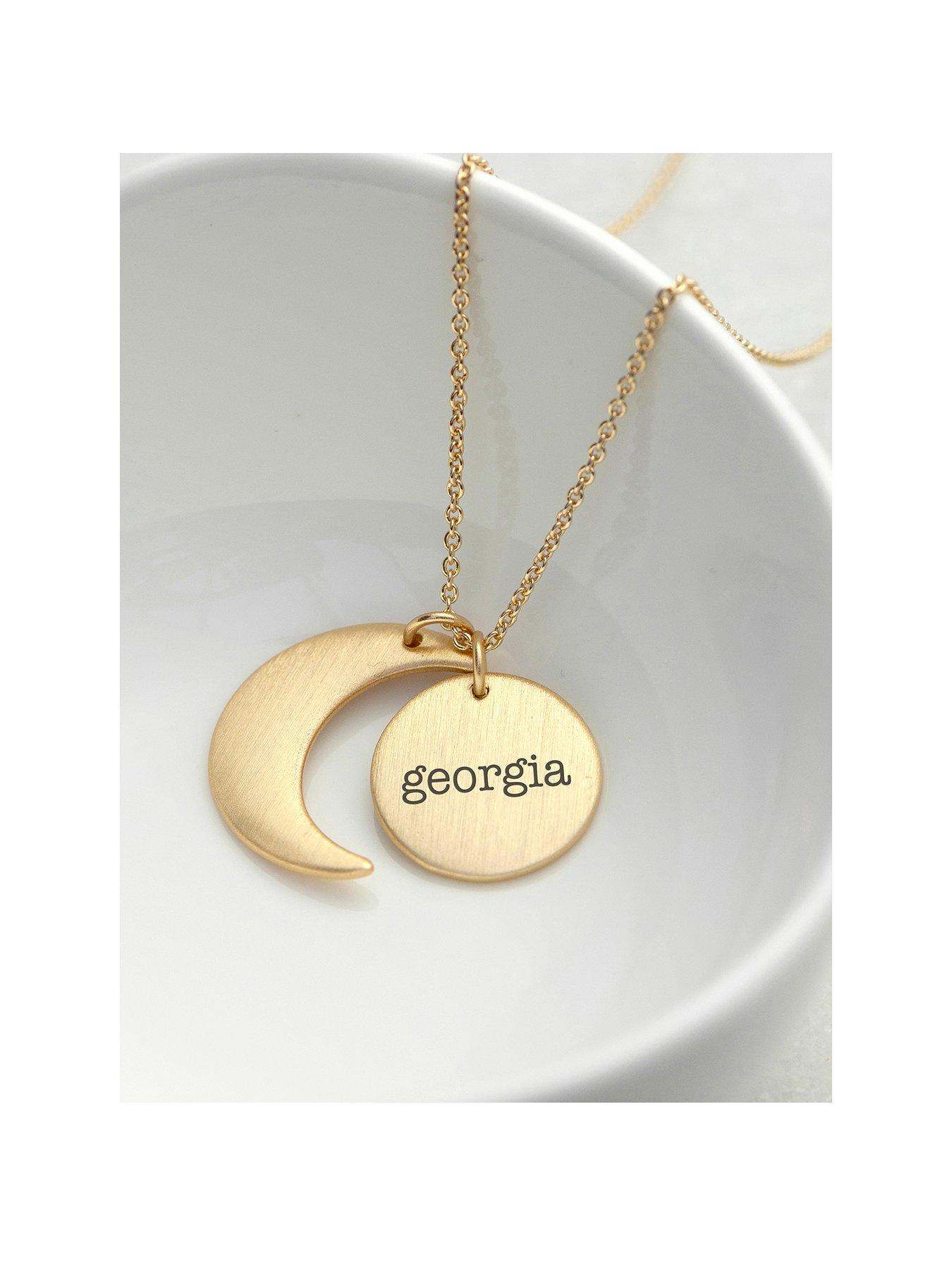undefined Personalised Moon And Sun Necklace - serif
