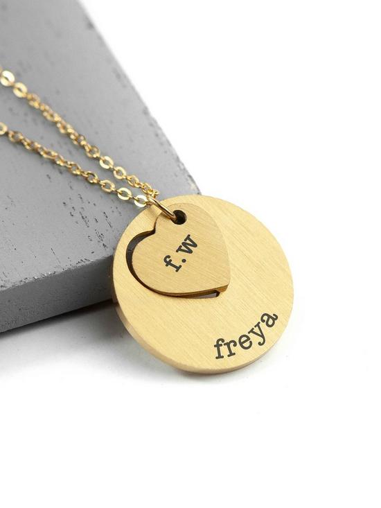 stillFront image of treat-republic-personalised-perfect-fit-heart-cut-necklace-gold-serif