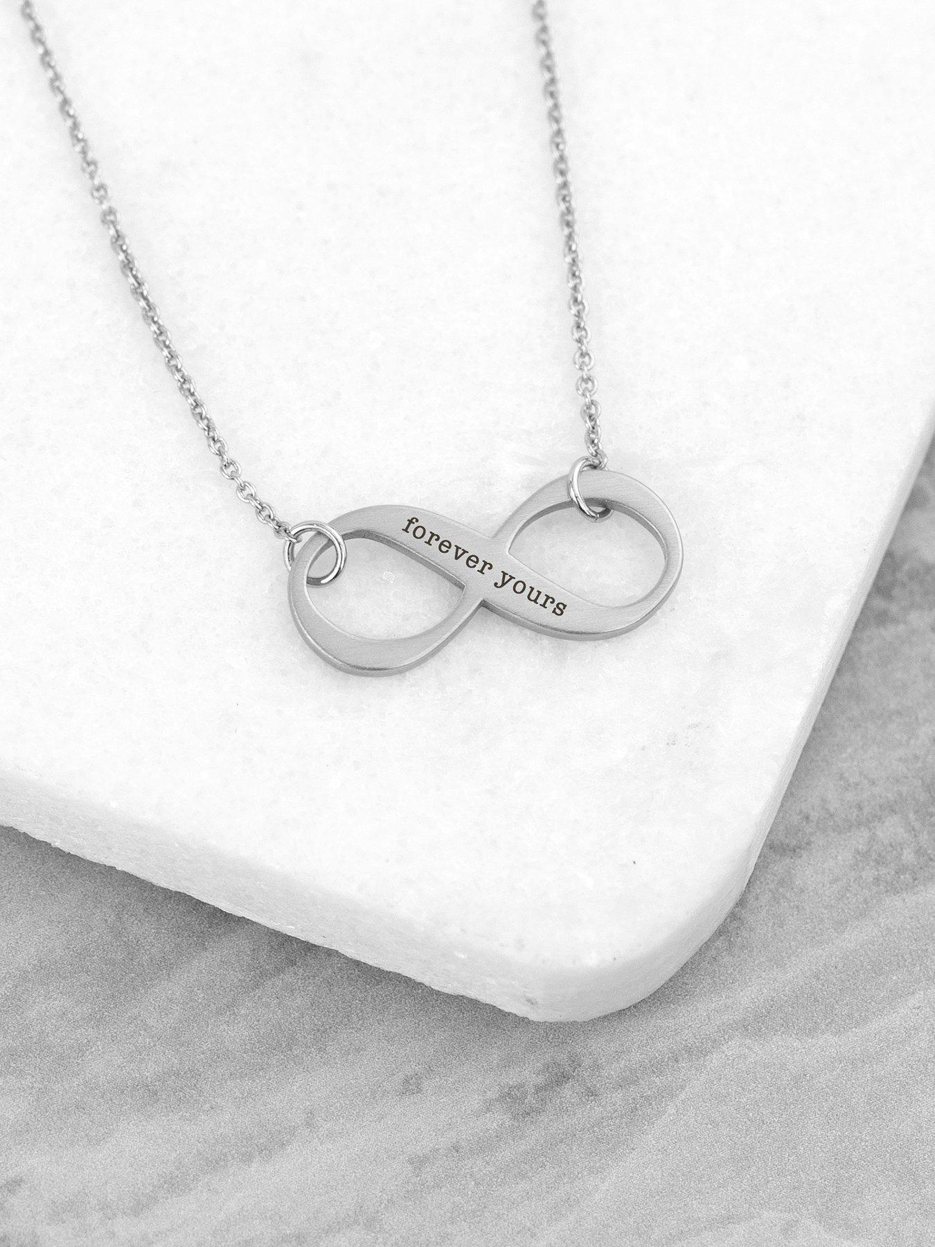 Image 2 of 3 of Treat Republic Personalised Infinity Twist Necklace - Silver - serif