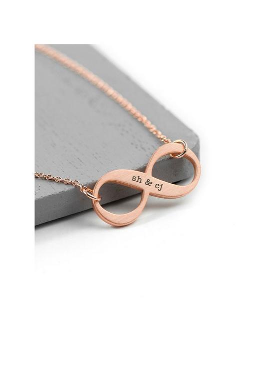 front image of treat-republic-personalised-infinity-twist-necklace-rose-gold-serif
