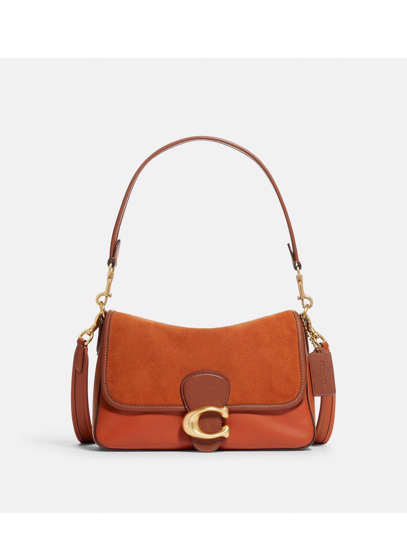 COACH Soft Tabby Leather And Suede Shoulder Bag - Tan | very.co.uk