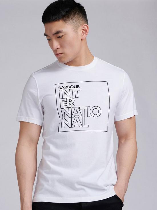 front image of barbour-international-outline-t-shirt
