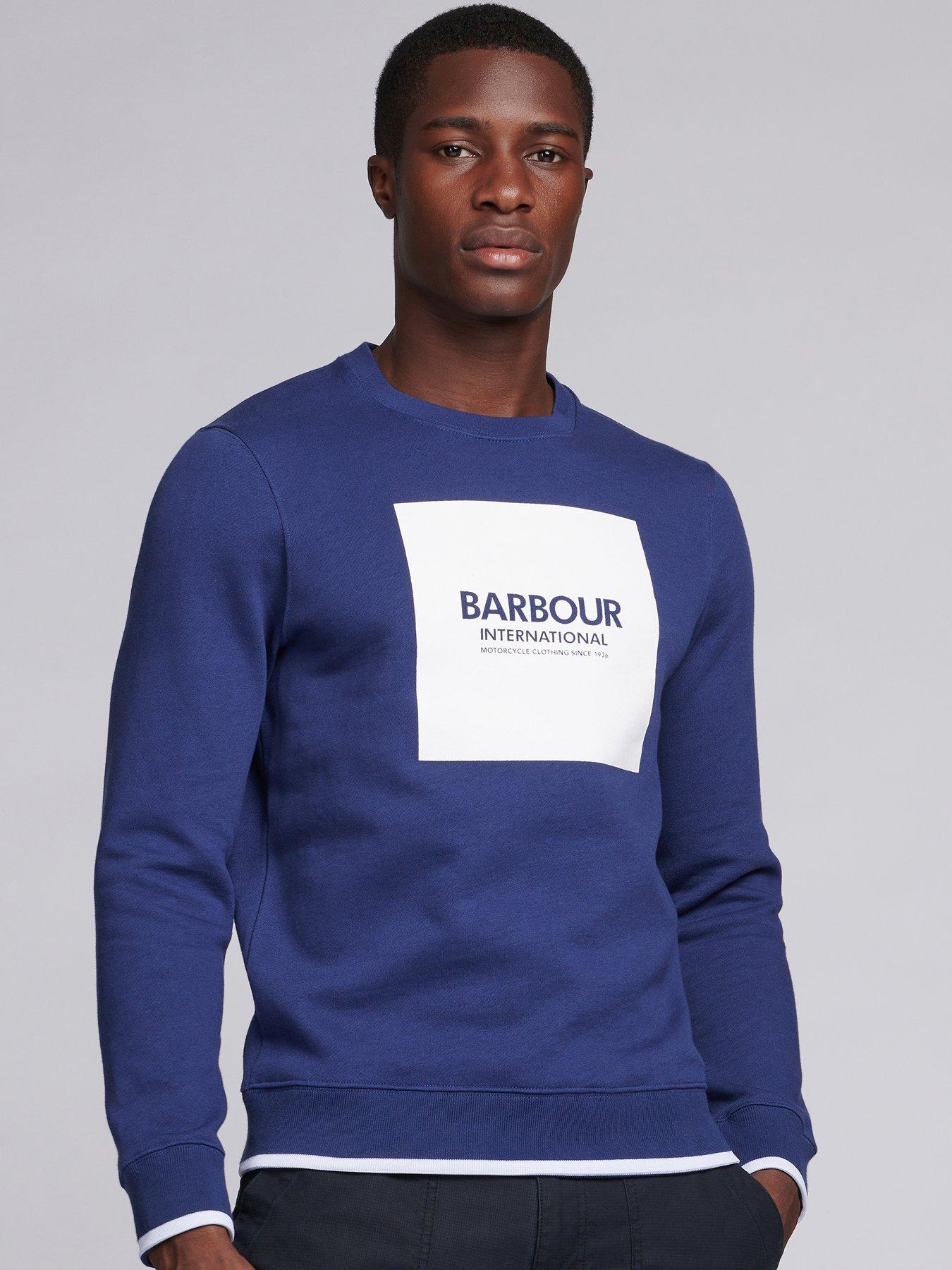 blue men's sweatshirt