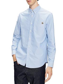 ted-baker-embroidered-logo-oxford-shirt-blue