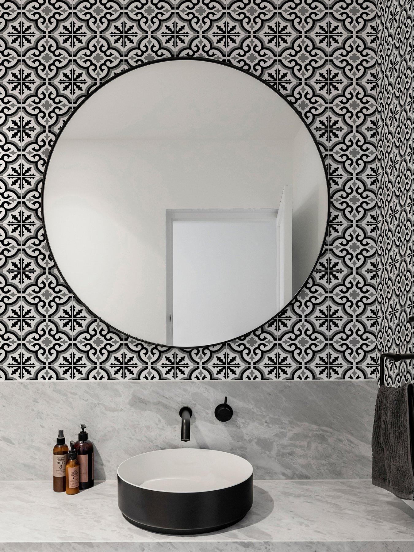 Product photograph of Contour Grecian Anti-bacterial Black Wallpaper from very.co.uk