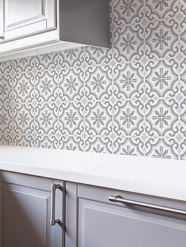 Product photograph of Contour Grecian Anti-bacterial Grey Wallpaper from very.co.uk