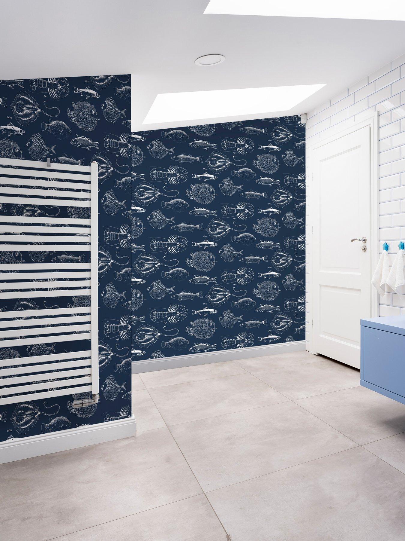 Product photograph of Contour Into The Deep Anti-bacterial Navy Wallpaper from very.co.uk